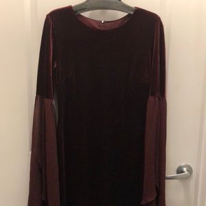 Burgundy velvet dress